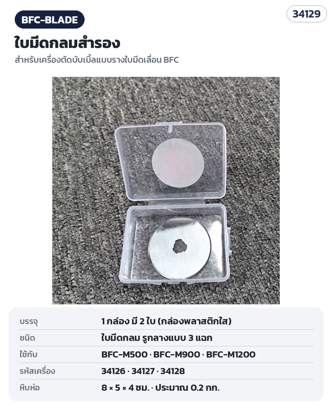 BFC-BLADE (รหัส 34129) ใบมีดกลมสำรอง 1 กล่อง 2 ใบ ใช้กับหัวตัดของทั้ง 3 รุ่น