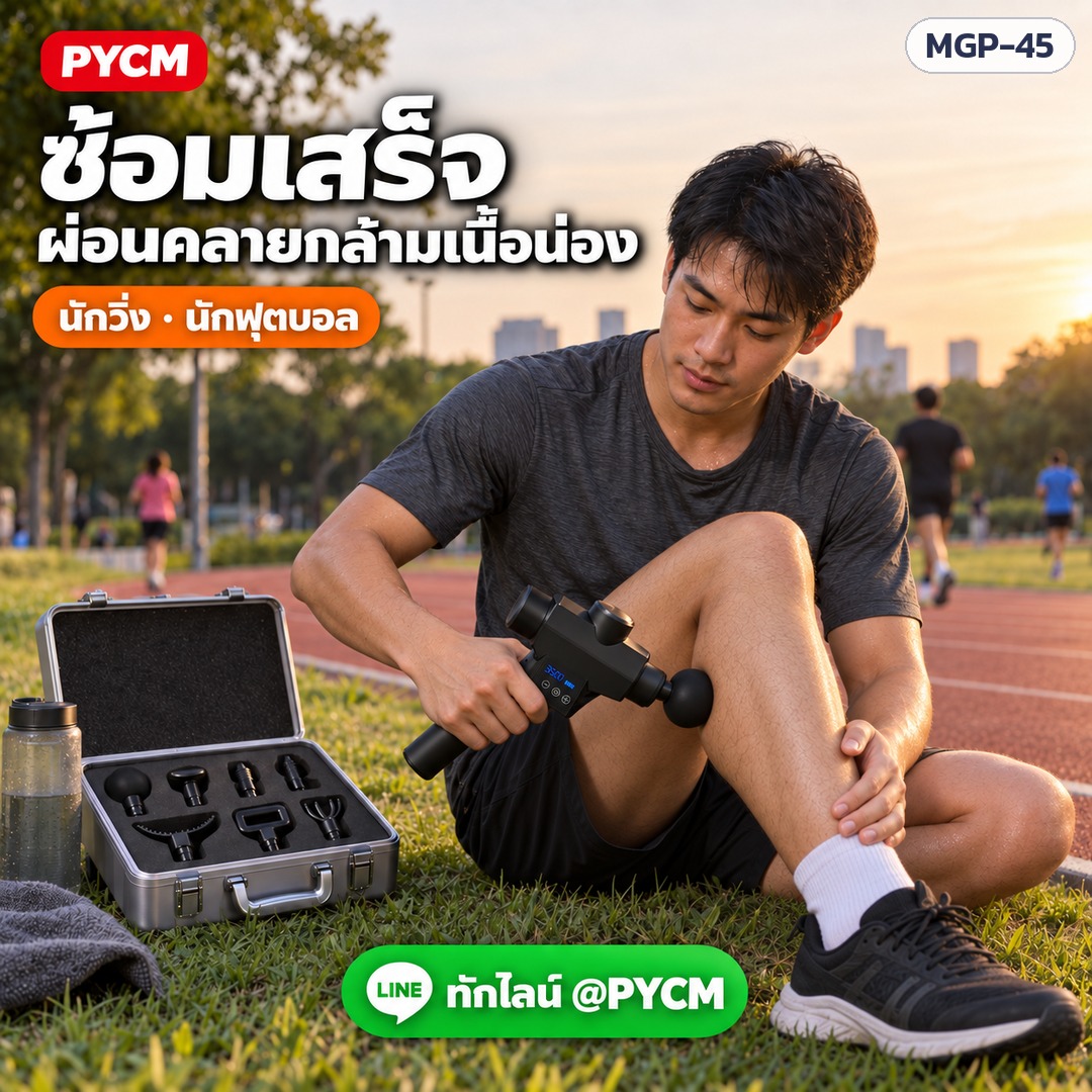 ปืนนวดกล้ามเนื้อ MGP-45 – ซ้อมเสร็จ ผ่อนคลายกล้ามเนื้อน่อง เหมาะกับนักวิ่ง นักฟุตบอล (ภาพประกอบ)