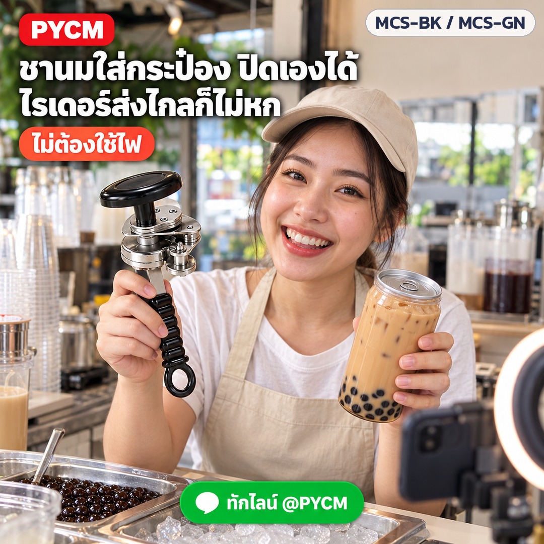 เครื่องปิดฝากระป๋อง มือหมุน – ร้านชานม ปิดฝากระป๋องเองได้ ไรเดอร์ส่งไกลก็ไม่หก
