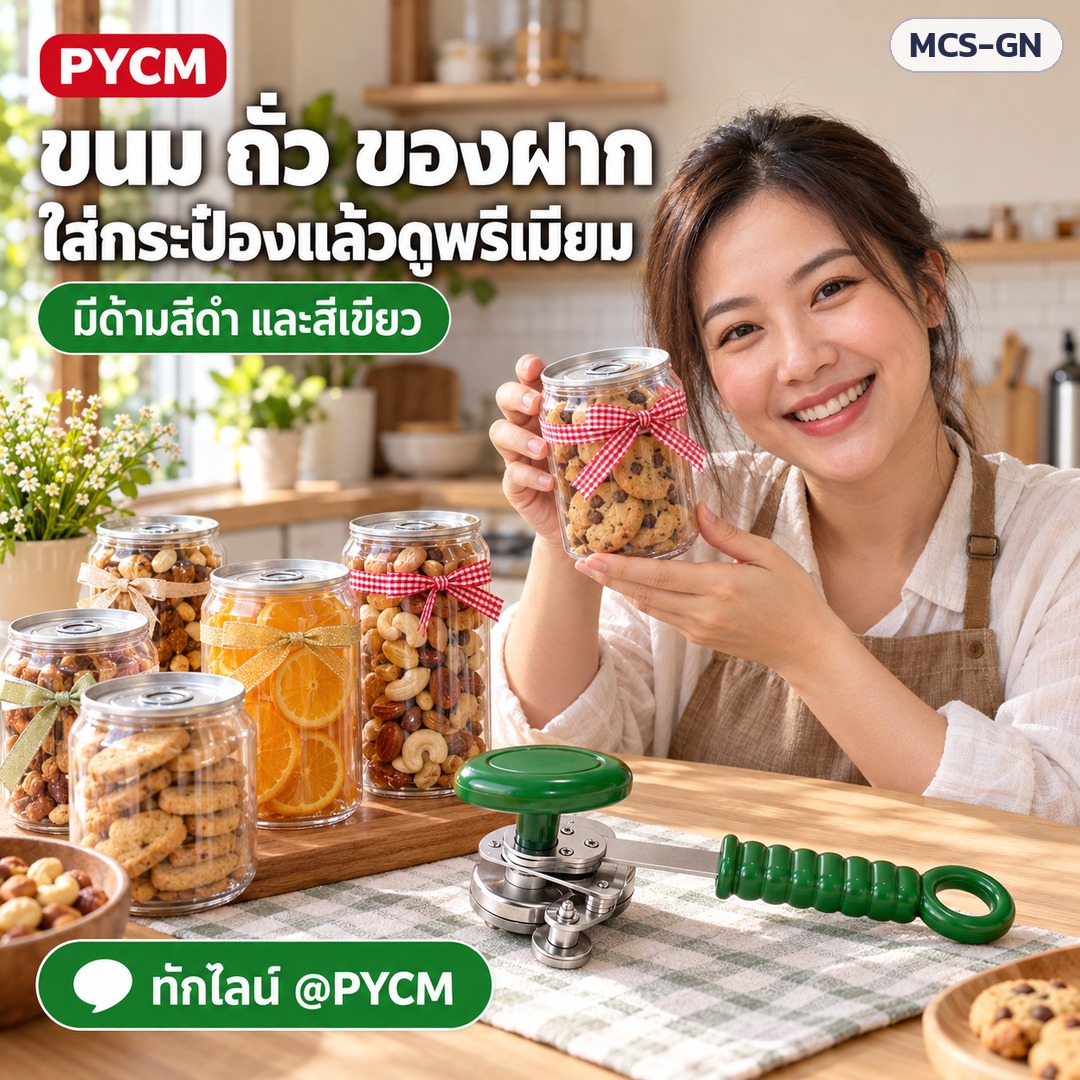 เครื่องปิดฝากระป๋อง มือหมุน – ขนม ถั่ว ของฝาก ใส่กระป๋องแล้วดูพรีเมียม