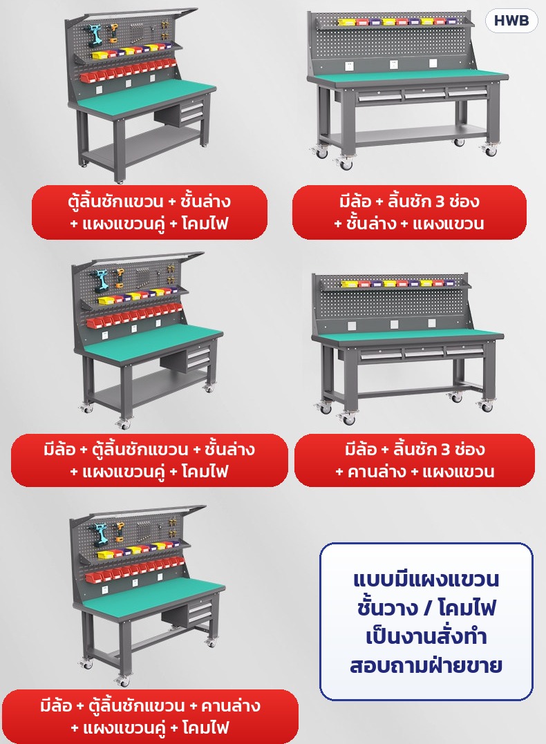 ตัวอย่างชุดต่อเติมแผงแขวนเครื่องมือ (สั่งทำ)