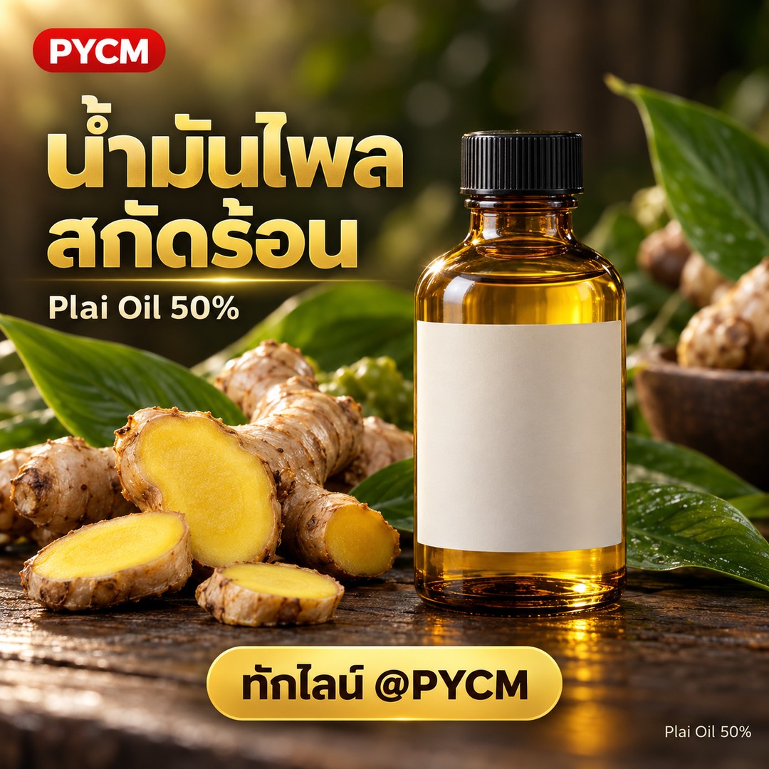 น้ำมันไพล สกัดร้อน Plai Oil 50% (Zingiber Cassumunar Root Oil) สำหรับยาหม่อง น้ำมันนวด สปา