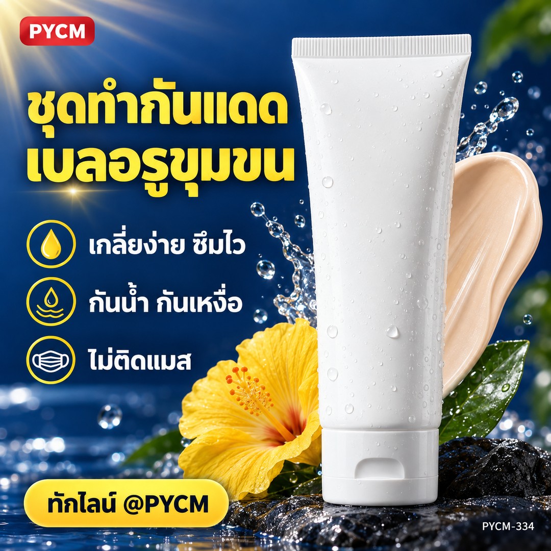 ชุดทำ กันแดด เบลอรูขุมขน สูตรกันน้ำกันเหงื่อ (1 กก.) ไม่ติดแมส PYCM-334