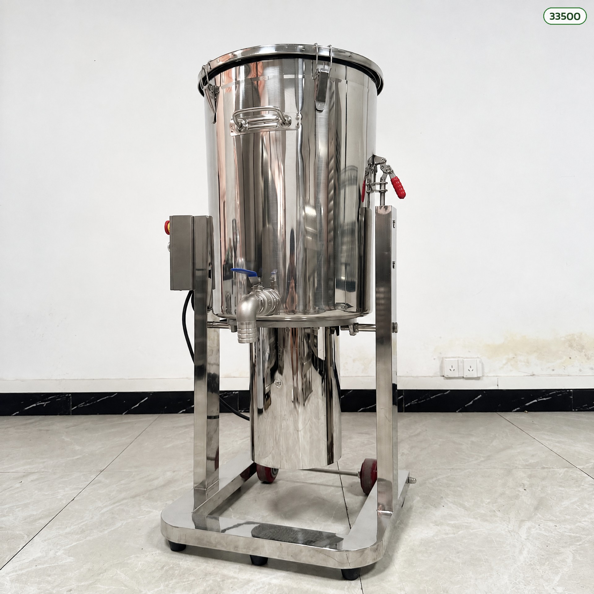 เครื่องตีป่นผักผลไม้ ถังตั้งพื้นสแตนเลส รุ่น DJ-100L มีวาล์วปล่อยออก