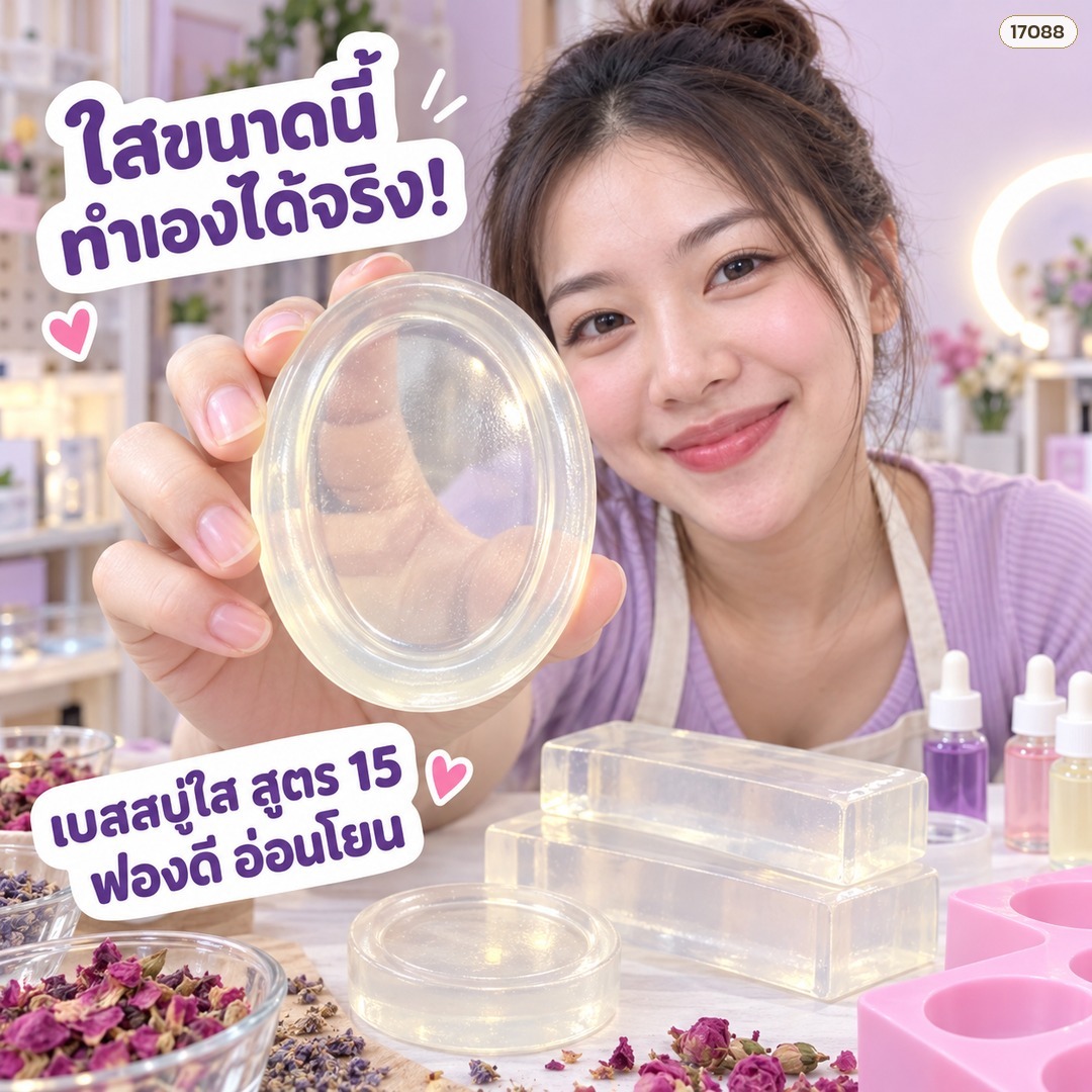 เบสสบู่กลีเซอรีนใส สูตร 15 ใสขนาดนี้ ทำเองได้จริง