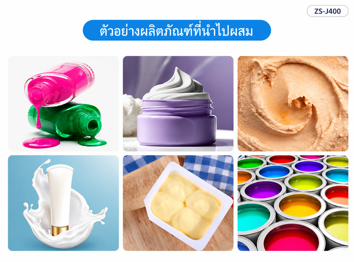 ตัวอย่างผลิตภัณฑ์ที่สามารถนำมาประเมินงานผสม