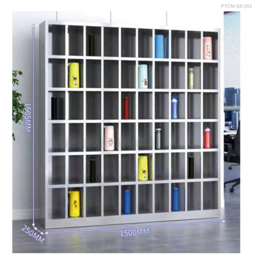 ชั้นเก็บแก้วน้ำ 60 ช่อง แบบเปิด PYCM-SS-051