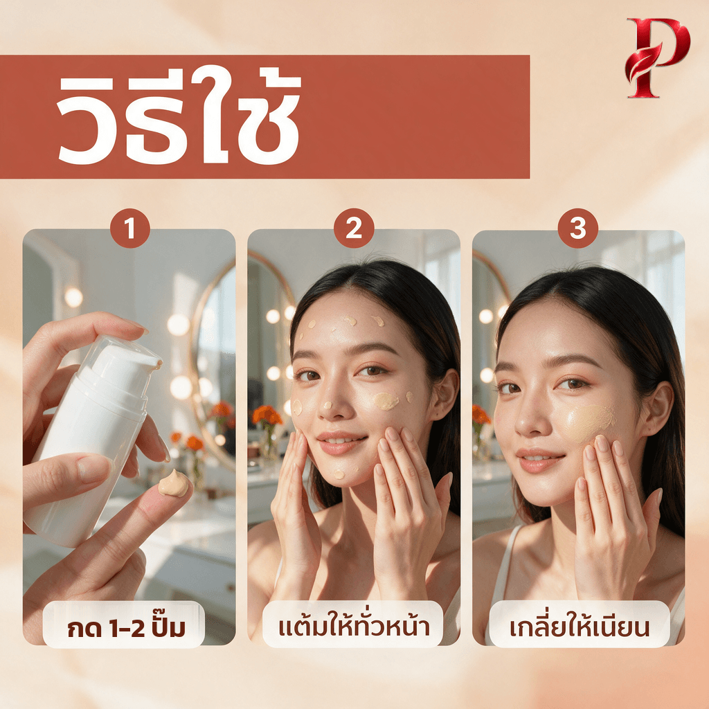 วิธีใช้บีบีครีมกันแดด 3 ขั้นตอน