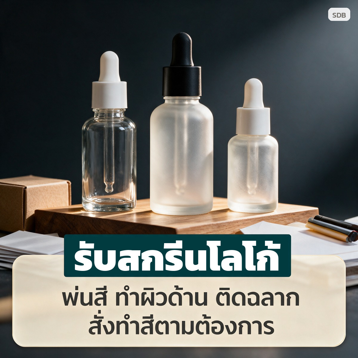 รับสกรีนโลโก้ พ่นสี ทำผิวด้าน และติดฉลาก