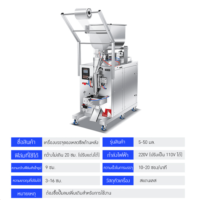 เครื่องบรรจุพร้อมซีล อัตโนมัติ (Horizontal Filling Machine) KLM – รายละเอียด 1