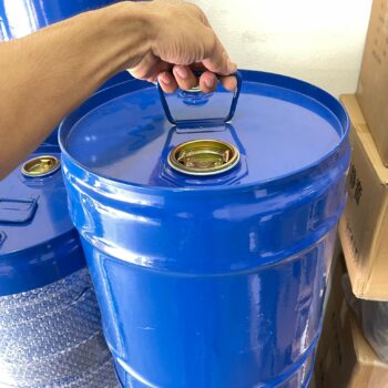 closed baking paint barrel ถังสี ถังเหล็ก สีน้ำเงิน 30 ลิตร