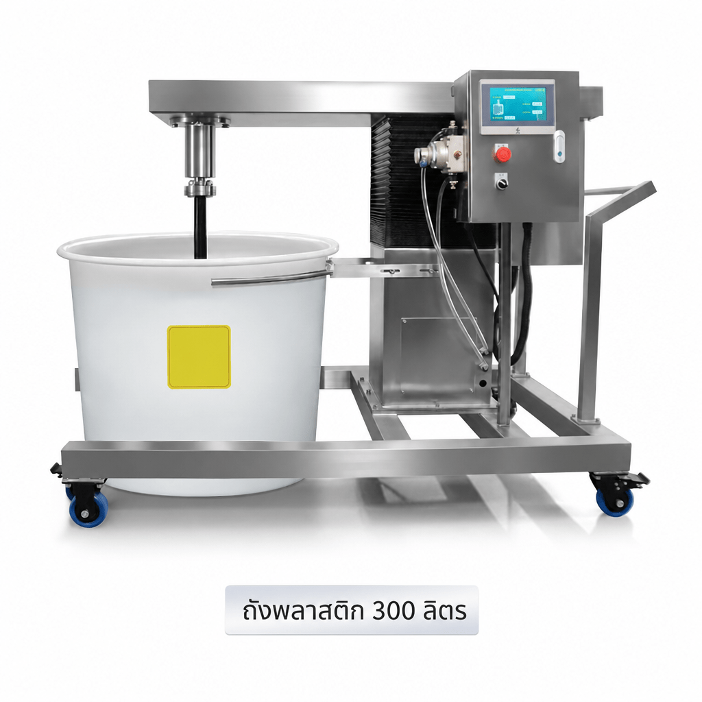 เครื่องกวนผสมสแตนเลส PLC ใบพัดเกลียว PTFE ยกหัวขึ้น-ลงด้วยลม 200-1,000 ลิตร - Image 5