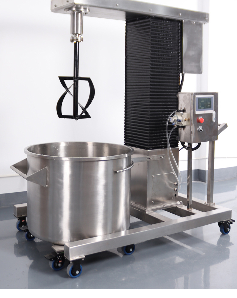 เครื่องกวนผสมสแตนเลส PLC ใบพัดเกลียว PTFE ยกหัวขึ้น-ลงด้วยลม 200-1,000 ลิตร - Image 10