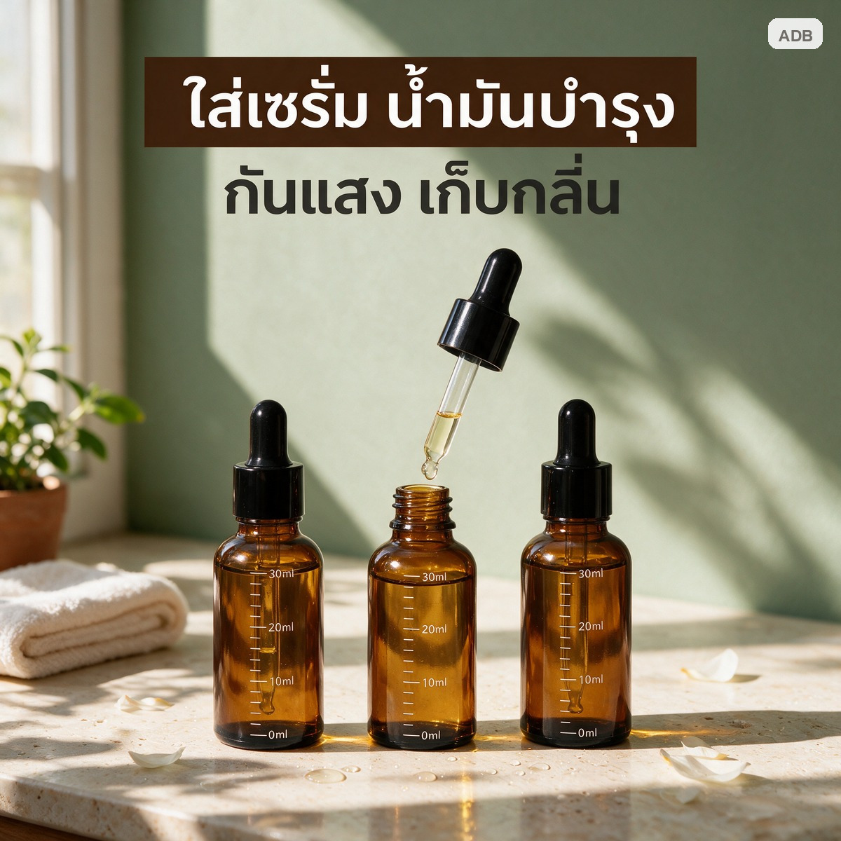 ขวดแก้วสีชา หลอดหยด 5/10/15/20/30/50/100 มล. มีสเกลบอกปริมาตร พร้อมฝาหลอดหยด - Image 7