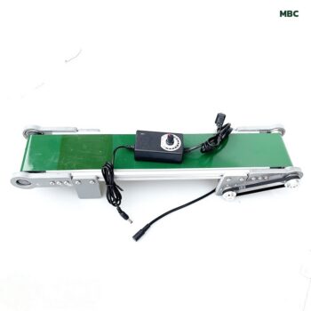 สายพานลำเลียงจิ๋ว ตั้งโต๊ะ มอเตอร์ DC 12V ปรับความเร็วได้ สายพาน PVC โครงอะลูมิเนียม (เลือกขนาดได้ 5 แบบ)
