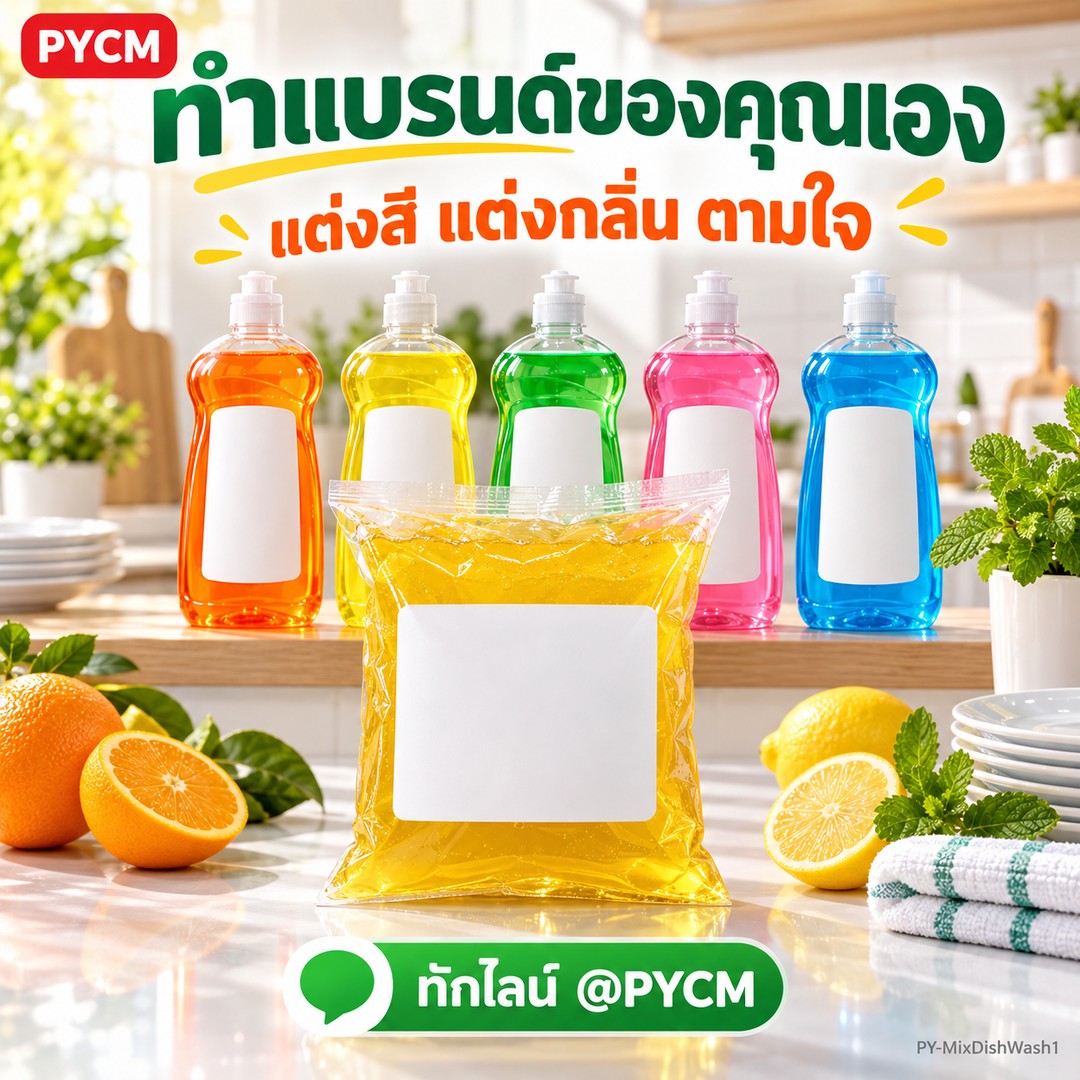 หัวเชื้อน้ำยาล้างจาน 1 กก. ผสมน้ำได้ 10 กก. แค่เติมน้ำ แต่งสี แต่งกลิ่นได้ PY-MixDishWash1 - Image 4