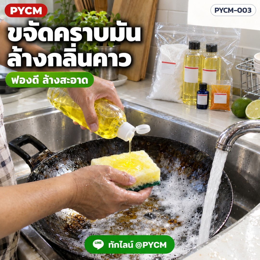 ชุดทำ น้ำยาล้างจาน 5 กก. ขจัดคราบมัน ล้างกลิ่นคาว ฟองดี ผสมเองง่าย PYCM-003 - Image 2