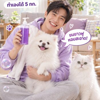 ชุดทำ แชมพูสุนัข แมว สัตว์เลี้ยง สีม่วง 5 กก. (Purple Pet Shampoo DIY Kit) แชมพูม่วงซ่อมสีขน ลดขนเหลือง