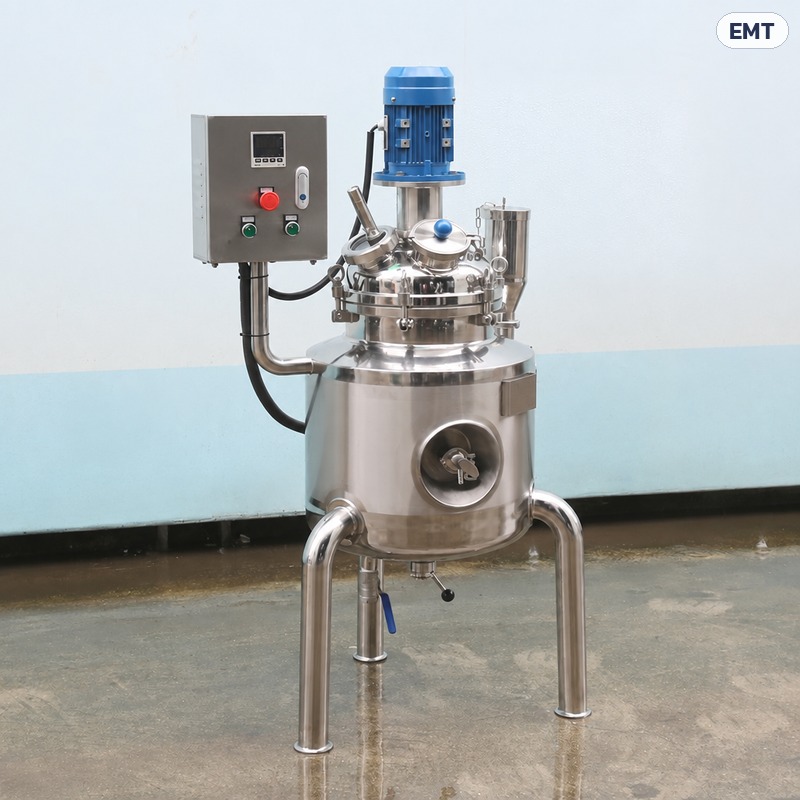 ถังกวนผสมอิมัลซิไฟเออร์ ให้ความร้อนไฟฟ้า สแตนเลส 304/316L ถังแจ็คเก็ต 5-100 ลิตร รุ่นแล็บ ผลิตล็อตเล็ก - Image 3