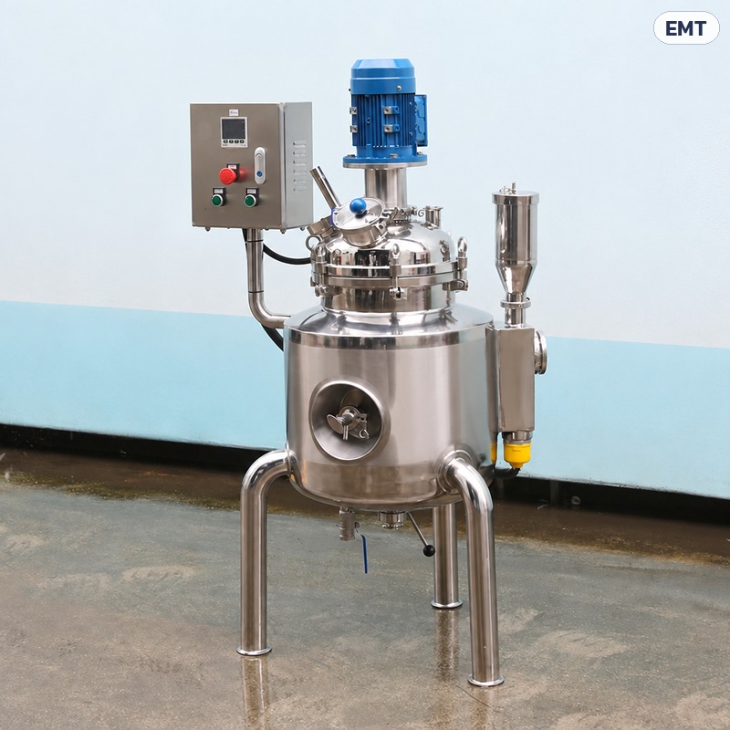 ถังกวนผสมอิมัลซิไฟเออร์ ให้ความร้อนไฟฟ้า สแตนเลส 304/316L ถังแจ็คเก็ต 5-100 ลิตร รุ่นแล็บ ผลิตล็อตเล็ก - Image 4