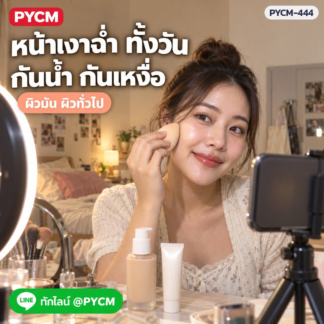 ชุดทำ ครีมรองพื้นหน้าเงา (Glow Foundation) ปกปิด เกลี่ยง่าย กันน้ำกันเหงื่อ ผสมสารกันแดด 1 กก. PYCM-444 - Image 3