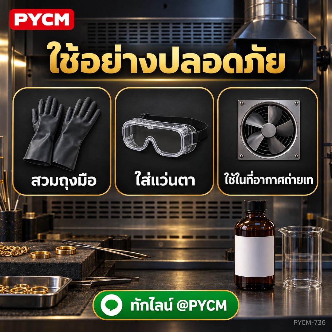 ชุดทำ น้ำยาลอกทอง สำหรับงานช่างทอง เครื่องประดับ (กรดไนตริก + กรดไฮโดรคลอริก) PYCM-736 - Image 4