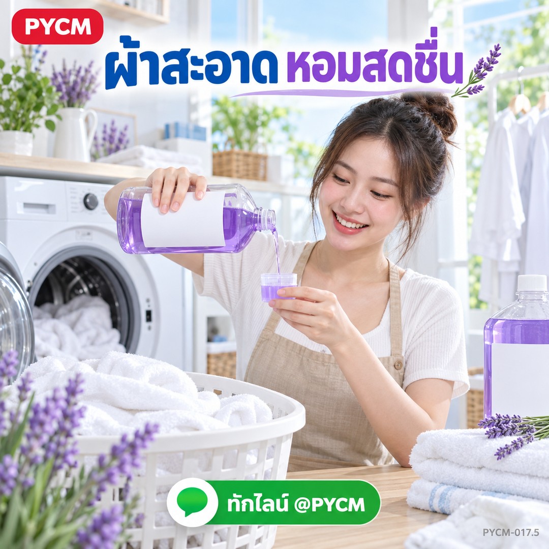 ชุดทำ น้ำยาซักผ้า ขจัดคราบ + ฆ่าเชื้อโรค 10 กก. สูตรมีเบนซาลโคเนียม คลอไรด์ ซักมือ ซักเครื่องได้ PYCM-017.5 - Image 2