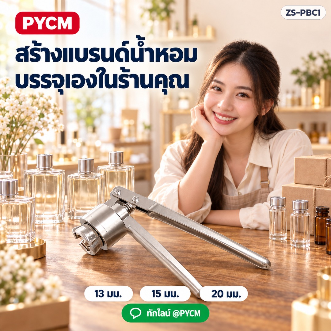 คีมหนีบปิดฝาอะลูมิเนียม มือบีบ ZS-PBC1 เครื่องปิดฝาขวดน้ำหอม ขวดไวแอล 13 / 15 / 20 มม. - Image 7