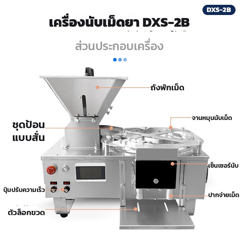 เครื่องนับเม็ดยาอัตโนมัติ จานหมุน เซ็นเซอร์อินฟราเรด ตั้งได้ 0-9999 เม็ด นับ 600-4,000 เม็ด/นาที - Image 8