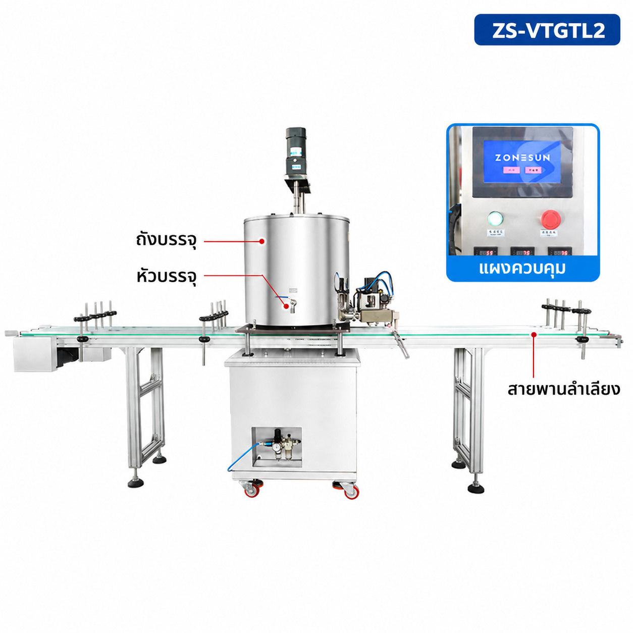 เครื่องบรรจุวาสลีน บาล์ม และแว็กซ์ 2 หัว ถังกวนให้ความร้อน 80 ลิตร ZS-VTGTL2 - Image 5