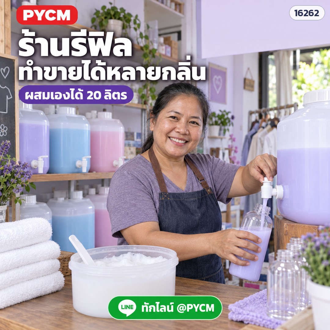 หัวเชื้อน้ำยาปรับผ้านุ่ม กึ่งสำเร็จรูป สูตร 2 ขนาด 1 กก. ผสมน้ำได้ 20 ลิตร ผ้านุ่ม หอมติดทน ลดกลิ่นอับ รหัส 16262 - Image 4