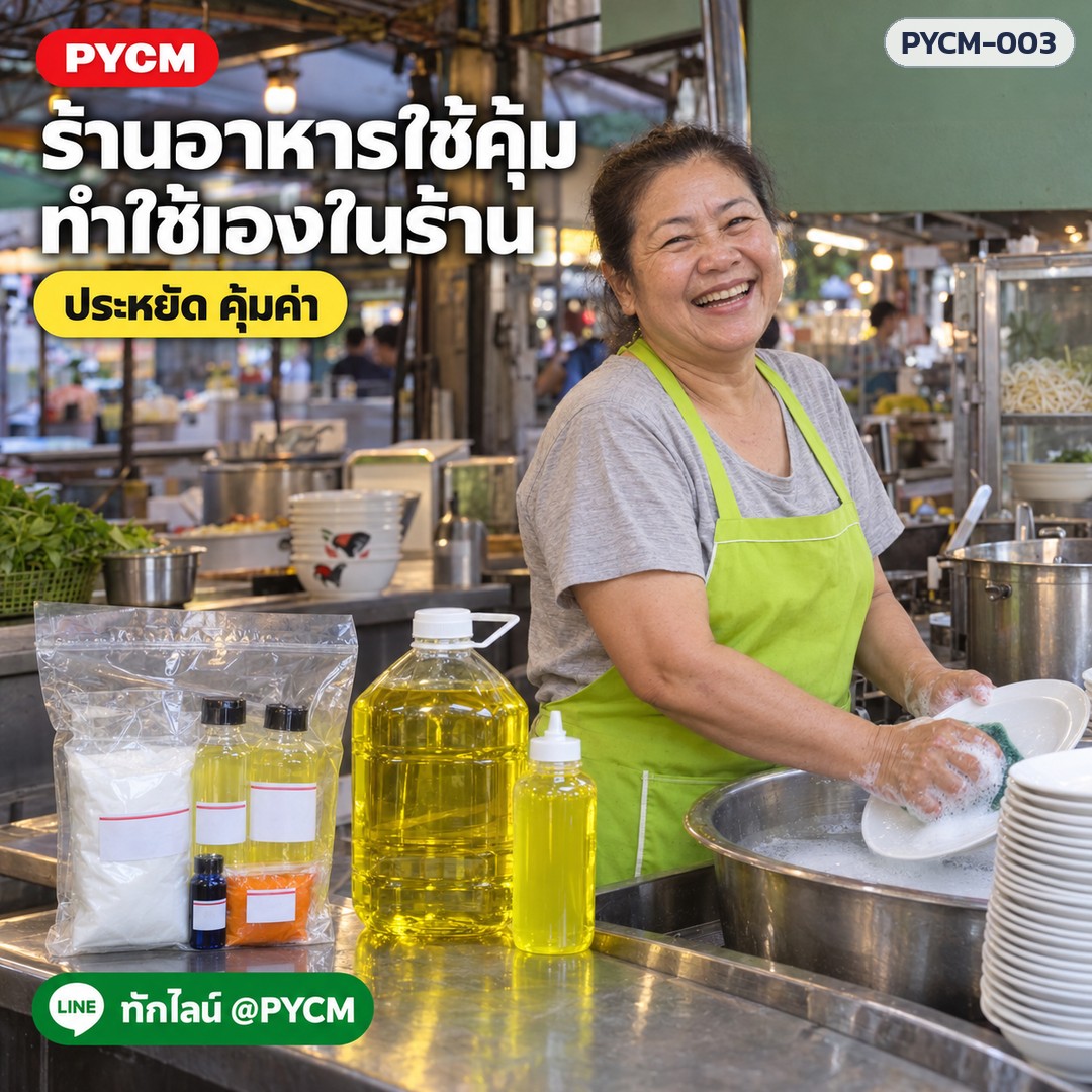 ชุดทำ น้ำยาล้างจาน 5 กก. ขจัดคราบมัน ล้างกลิ่นคาว ฟองดี ผสมเองง่าย PYCM-003 - Image 3