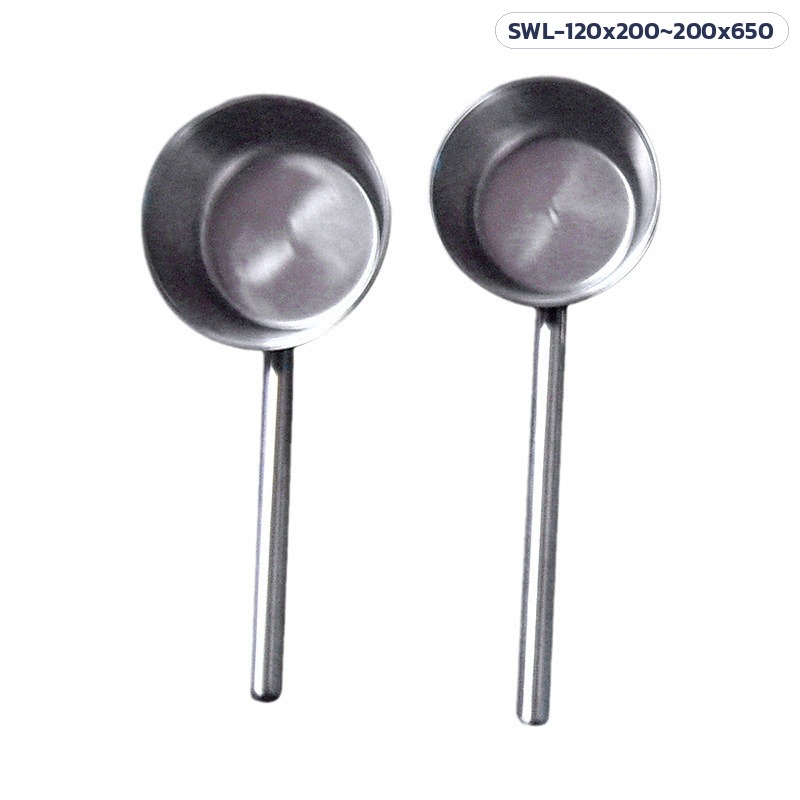 กระบวยตักน้ำสแตนเลส 304 / 316L ด้ามยาว ก้นแบน หนาพิเศษ 4 ขนาดหัว 0.5–2.5 ลิตร ด้าม 20–65 ซม. ขันตักน้ำ ตักน้ำซุป - Image 5