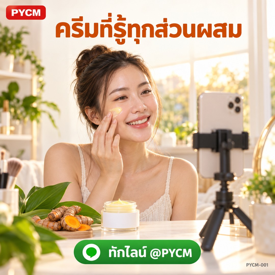 ชุดทำ ครีมแก้ฝ้า ลดจุดด่างดำ (1 กก.) สูตร Hot Process ขมิ้นชัน กลูต้าไธโอน PYCM-001 - Image 6