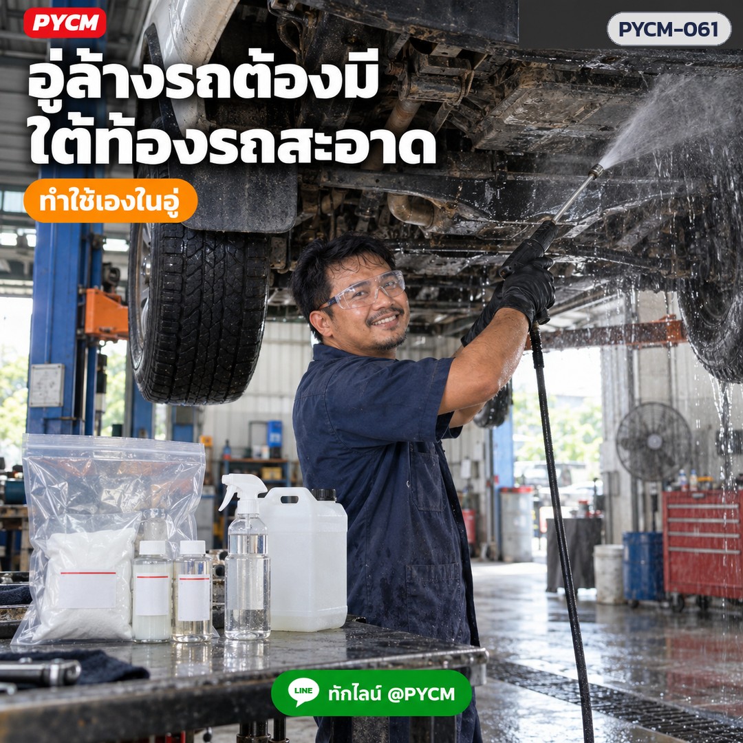 ชุดทำ น้ำยาล้างห้องเครื่อง ใต้ท้องรถ สลายคราบน้ำมัน จาระบี คราบสนิม (สูตรด่าง) 15 กก. PYCM-061 - Image 7