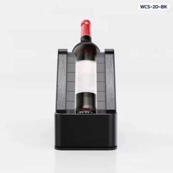 เครื่องทำเย็นขวดไวน์ตั้งโต๊ะ WCS-20 แบบวางขวดเอียง ทีละขวด ตั้งอุณหภูมิ 0–20°C จอสัมผัส ไฟบอกสถานะ 3 สี มี 2 สี ดำ / ขาว